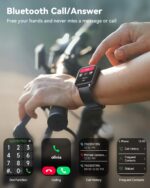 Smart Watches for Women/Men, Smart Watch for Android Phones and iPhone Compatible, Alexa Built-in, 1.8" Fitness Watches for Women, IP68 Waterproof /Bluetooth Call, Heart Rate/Sleep Monitor, Black - Image 3