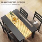 HOMCOM 5-Piece Dining Table Set for 4 with Solid Wood Frame, Farmhouse Kitchen Table Set with 4 Upholstered Padded Chairs for Small Space, Dining Room, Breakfast Nook, Black - Image 6