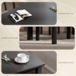 HOMCOM 5-Piece Dining Table Set for 4 with Solid Wood Frame, Farmhouse Kitchen Table Set with 4 Upholstered Padded Chairs for Small Space, Dining Room, Breakfast Nook, Black - Image 7