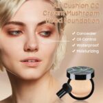 Air Cushion CC Cream Foundation - Mushroom Head BB Creams, Long Lasting Concealing Brightening, Moisturizer Face Cream,Facial Skin Care Makeup For All Skin Types (Natural) - Image 3