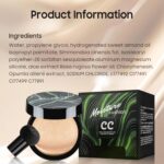 Air Cushion CC Cream Foundation - Mushroom Head BB Creams, Long Lasting Concealing Brightening, Moisturizer Face Cream,Facial Skin Care Makeup For All Skin Types (Natural) - Image 9