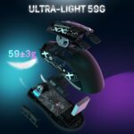 MAGIC-REFINER Attack Shark X11 59g Superlight Wireless Gaming Mouse with Grip Tape, RGB Charging Dock，BT/2.4G Wireless/Wired Pc Mouse, 22000 DPI,5 Programmable Buttons for Pc/Mac(Black) - Image 7