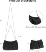 Dasein Elegant Pleated Evening Bag Soft Vegan Leather Clutch Purse Dressy Formal Handbag with 2 Chain Straps for Women - Image 5