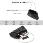 Dasein Elegant Pleated Evening Bag Soft Vegan Leather Clutch Purse Dressy Formal Handbag with 2 Chain Straps for Women - Image 6