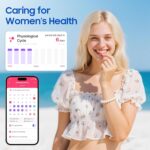 Smart Health Ring, Featuring Heart Rate, Stress and Sleep Monitoring Functions, Compatible with iPhone and Android, Waterproof Fitness Tracker for Women & Men, No Subscription Fee. (Gold, 9) - Image 7