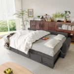 Ucloveria Sleeper Sofa Bed, 86" Convertible Sectional Sofa Couches for Living Room, Pull Out Couch Bed with Reversible Storage Chaise | USB Ports | Side Pockets | Removable Backrest - Image 5