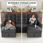 Ucloveria Sleeper Sofa Bed, 86" Convertible Sectional Sofa Couches for Living Room, Pull Out Couch Bed with Reversible Storage Chaise | USB Ports | Side Pockets | Removable Backrest - Image 8