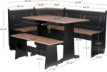 Linon Black and Pecan Breakfast Dining Set Ardmore Nook - Image 3