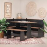 Linon Black and Pecan Breakfast Dining Set Ardmore Nook - Image 4