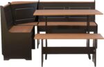 Linon Black and Pecan Breakfast Dining Set Ardmore Nook - Image 13