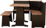 Linon Black and Pecan Breakfast Dining Set Ardmore Nook - Image 14