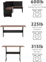 Linon Black and Pecan Breakfast Dining Set Ardmore Nook - Image 21