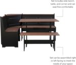 Linon Black and Pecan Breakfast Dining Set Ardmore Nook - Image 23