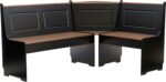 Linon Black and Pecan Breakfast Dining Set Ardmore Nook - Image 31