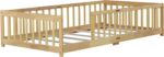 Bellemave Twin Floor Bed with Slats and Safety Guardrails, Kids Montessori Floor Beds with Fence and Without Door, Easy Assemble Floor Bed for Kids, Girls, Boys, Natural - Image 8