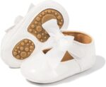 Baby Mary Jane Flats for Girls with Bowknot Cotton Anti Skid Sole Infant First Walker Princess Dress Crib Wedding Shoes - Image 5