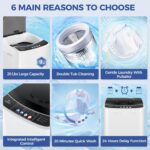 20Lbs Portable Washing Machine Nictemaw Portable Washer, 2.8 Cu.ft Washer and Dryer Combo with Drain Pump, 10 Programs 8 Water Level Compact Laundry Washer for Home, Apartment, RV, Dorms - Image 5