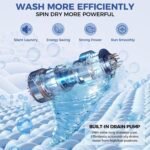 20Lbs Portable Washing Machine Nictemaw Portable Washer, 2.8 Cu.ft Washer and Dryer Combo with Drain Pump, 10 Programs 8 Water Level Compact Laundry Washer for Home, Apartment, RV, Dorms - Image 6