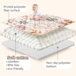 Baby Play Mat, 50x50 Playpen Mat with Super Soft Touch, Activity Mat with Upgraded Anti-Slip Bottom, Machine Washable Crawling Mat for Floor & Picnic(Boho Nature) - Image 5