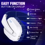 Wireless Gaming Headset for PS5, PS4, PC, Mac, Switch, Bluetooth Over-Ear Headphones with Detachable and Built-in Mics, Low Latency, Lightweight, Noise Isolation, 48H Battery - Image 6