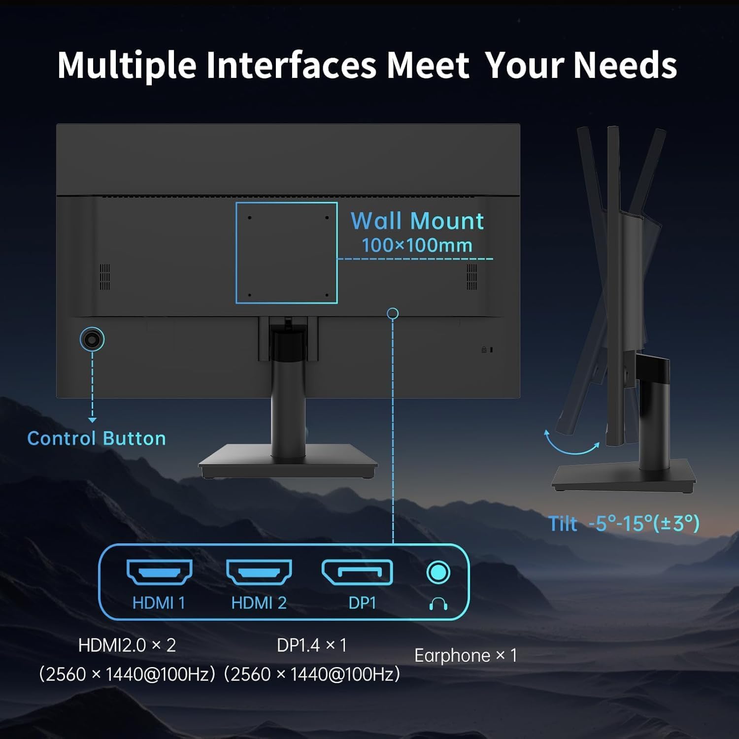 KTC 27 Inch QHD(2560 * 1440) 100Hz Computer Monitor - IPS Panel, Anti-Blue Light Screen, 100% High Color Gamut, 123% sRGB, Support FreeSync and GSync, PC Monitor for Casual Gaming and Working - Image 8