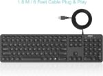 Arteck Backlit USB Wired Full Size Keyboard with Media Hotkey for PC and Laptop - Image 3