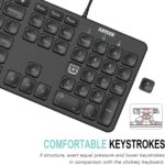 Arteck Backlit USB Wired Full Size Keyboard with Media Hotkey for PC and Laptop - Image 4