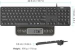Arteck Backlit USB Wired Full Size Keyboard with Media Hotkey for PC and Laptop - Image 5