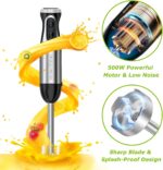Bonsenkitchen 4-in-1 Immersion Blender Handheld, 20 Speeds Hand Blender with Turbo Mode, Stainless Steel Blade, Egg Whisk, Beaker & Chopper Bowl, Stick Mixer for Soup, Smoothie, Puree, Baby Food - Image 7