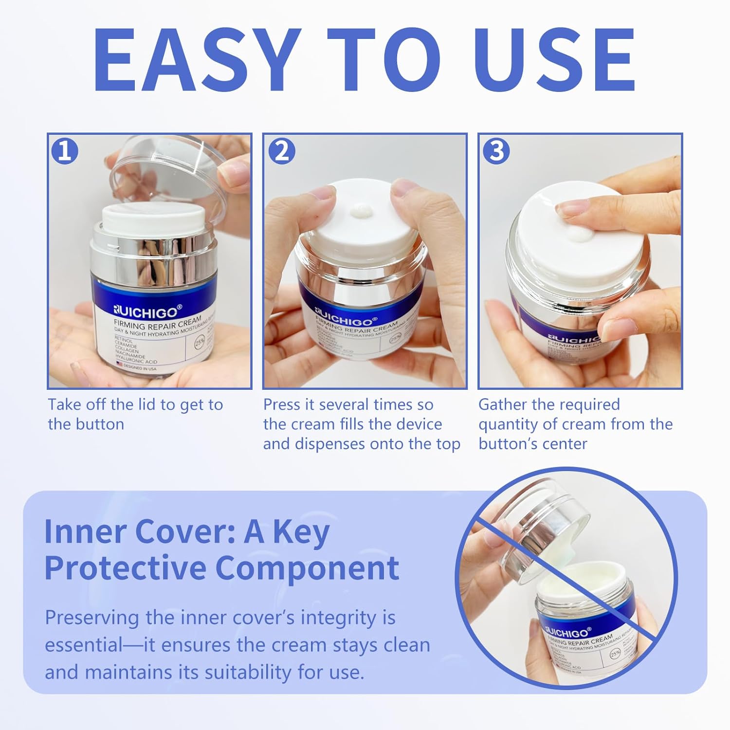 Neck Firming Cream | Face Moisturizer for Women - Anti Aging Formula for Tightening and Firming with Retinol,Collagen,Hyaluronic Acid | Day & Night Moisturizer Suited for Most Skin Types,1.7 OZ - Image 8