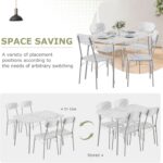 VECELO Dining Table Set for 4, 5-Piece Kitchen Table with 4 Chairs, MDF Board Tabletop with Metal Frame for Small Space, Compact Dinette, Breakfast Nook, White - Image 5