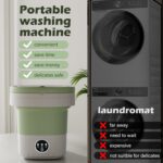 Portable Washing Machine, 7L/12L Upgraded Mini Washing Machine, Suitable for Small Clothes, Foldable Laundry Machine, Ideal for Dorm, Home, Hotel, Camping and Travel (Green, 12L) - Image 3