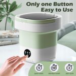 Portable Washing Machine, 7L/12L Upgraded Mini Washing Machine, Suitable for Small Clothes, Foldable Laundry Machine, Ideal for Dorm, Home, Hotel, Camping and Travel (Green, 12L) - Image 5