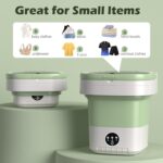 Portable Washing Machine, 7L/12L Upgraded Mini Washing Machine, Suitable for Small Clothes, Foldable Laundry Machine, Ideal for Dorm, Home, Hotel, Camping and Travel (Green, 12L) - Image 6