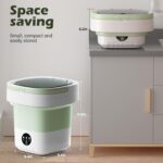 Portable Washing Machine, 7L/12L Upgraded Mini Washing Machine, Suitable for Small Clothes, Foldable Laundry Machine, Ideal for Dorm, Home, Hotel, Camping and Travel (Green, 12L) - Image 8