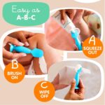 Bumco Mini Baby Diaper Cream Spatula with Case - BPA-Free Silicone Diaper Spatula with Suction Cup, Wipe-Clean Baby Bum Brush, Mom-Invented Butt Paste Applicator (Blue) - Image 3
