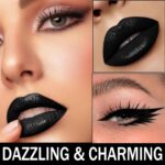 CAHIUYOA Black Matte Lipstick Lip Liner Set,Liquid Lipstick Lip Gloss Smudge Proof for Halloween Cosplay Goth Makeup,Waterproof and Long Lasting Black Lip Liner and Lipstick Set - Image 7