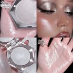 Pearl White Shimmer Glitter Highlighter Highlight Makeup Contour Powder,Silver Face Highlighter, Highlighter+Makeup iluminadores Illuminator Make Up (Shiny Silver) - Image 6