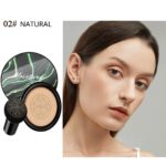 Air Cushion CC Cream Mushroom Head Foundation,BB Cream Makeup Foundation,Moisturizing Concealer,Long Lasting Full Coverage Waterproof,Even Skin Tone for All Skin Types (2# Natural, 20g) - Image 3