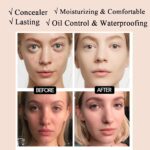 Air Cushion CC Cream Mushroom Head Foundation,BB Cream Makeup Foundation,Moisturizing Concealer,Long Lasting Full Coverage Waterproof,Even Skin Tone for All Skin Types (2# Natural, 20g) - Image 5