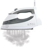 BLACK+DECKER Black & Decker F976 Quickpress Iron with Smart Steam Technology, White/Silver - Image 4
