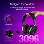 ASUS ROG Pelta Wireless Gaming Headset with Detachable Mic – Tri-Mode (BT, 2.4GHz, USB-C) 50mm Titanium-Plated Drivers, 70Hr Battery, Ergonomic, Lightweight, for PC, PS5, PS4, Switch, Mobile - Black - Image 4
