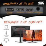 AOC CQ27G4H 27" Curved Gaming Monitor, QHD 2K 2560x1440, 1500R VA, 180Hz 0.5ms, AMD FreeSync Premium, Height Adjustable Stand, Xbox PS5 Switch Compatiable, 3-Year Zero-Bright-dot - Image 7