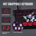 EPOMAKER Aula WIN60 HE 60% Wired Magnetic Keyboard with Adjustable Actuation, 8000 Hz Polling Rate, Hall Effect Switches, Hot-Swap, for FPS Games (Red Topographic) - Image 7