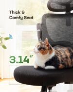 Marsail Ergonomic Office Chair: Office Computer Desk Chair with High Back Mesh and Adjustable Lumbar Support Rolling Work Swivel Task Chairs with Wheel 3D Armrests and Headrest - Image 7