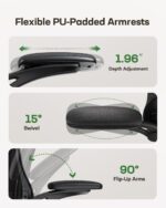 Marsail Ergonomic Office Chair: Office Computer Desk Chair with High Back Mesh and Adjustable Lumbar Support Rolling Work Swivel Task Chairs with Wheel 3D Armrests and Headrest - Image 8