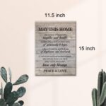 New Home Wall Art May This Home Be a Place of Happiness Canvas Print Inspirational Quote Framed Painting for Wall & Tabletop Decor Housewarming Gift - Image 3