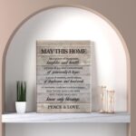 New Home Wall Art May This Home Be a Place of Happiness Canvas Print Inspirational Quote Framed Painting for Wall & Tabletop Decor Housewarming Gift - Image 4