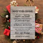 New Home Wall Art May This Home Be a Place of Happiness Canvas Print Inspirational Quote Framed Painting for Wall & Tabletop Decor Housewarming Gift - Image 5