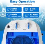 COSTWAY Mini Portable Washing Machine, 5.5 lbs Capacity, Compact Laundry Washer with Spin Tub & Drain Hose, Perfect for Apartment Dorms RV Home (Blue) - Image 6